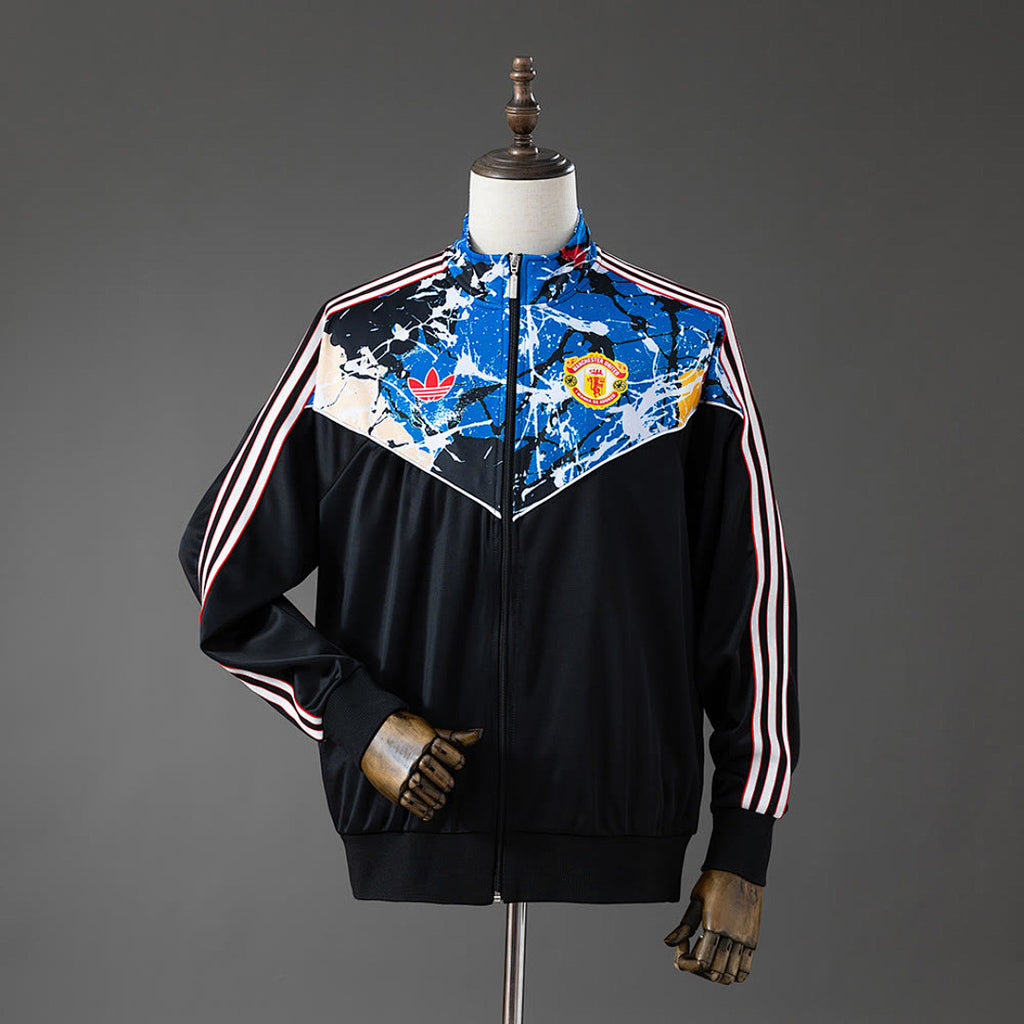 Manchester United Stone Roses Track Top - Black Multi - image 1