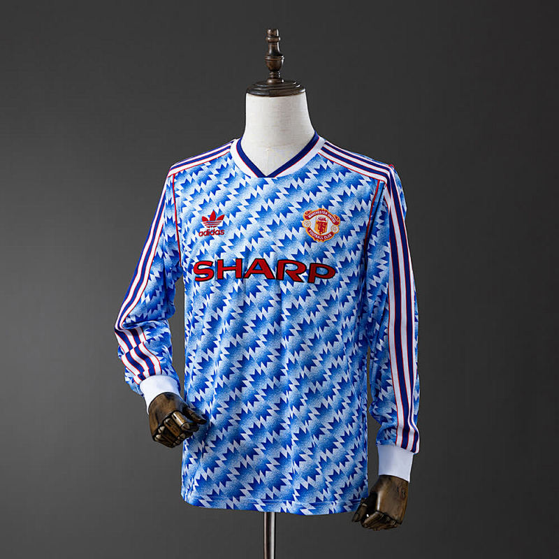 Manchester United 90/92 Retro Long Sleeve Away - Front